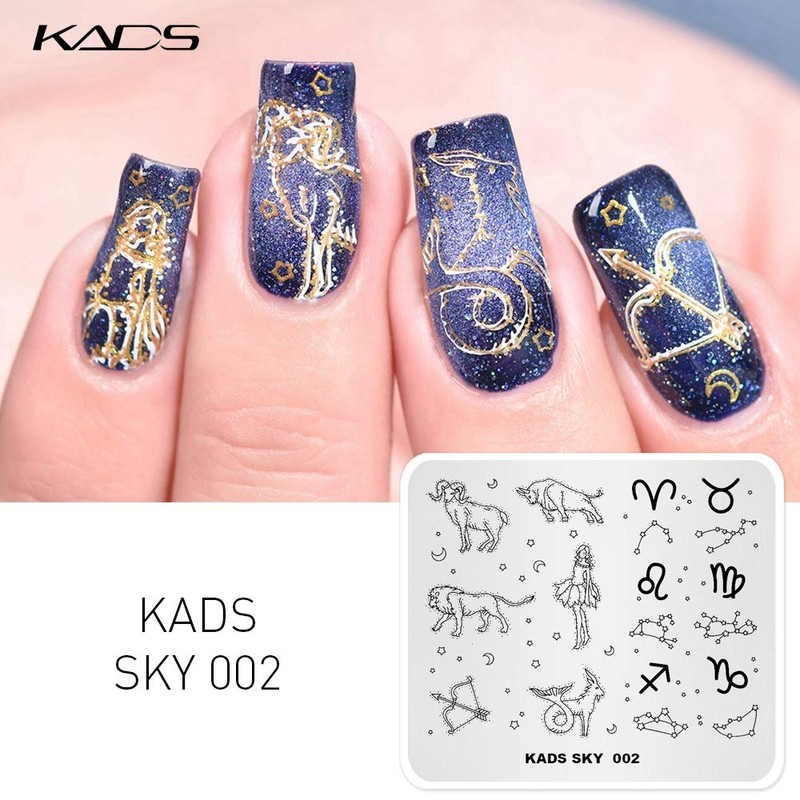 KADS Nail Stamping Stencils Nail Stamp Plates Night Sky Series