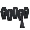 Coffin Coat Hooks, Black Wooden Coat Rack with 5 Hooks,