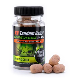 Tandem Baits SuperFeed Pure Dumbells Wafters Squid & Chili Carp Fishing Without Effort Boilies Bait Large Fish Fishing Carp Accessories Professionals & Hobby Anglers 15/12 mm 30 g