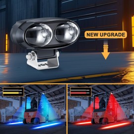 eTzone Dual-Color Forklift Safety Light – 20W Red and Blue LED Side Warning Lights with Adjustable Mounting Bracket for Pedestrian Safety in Warehouses and Industrial Environments,DC 12-110V
