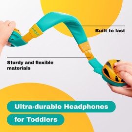 Kidrox® Premium Toddler Headphones for Ages 1-5 Flexible, Safe & Durable Infant, Baby On-Ear Headphones for Kids, Boys & Girls, Ideal for Airplane, Car Travel, School & Work, Tangle-Free 3.5mm Jack