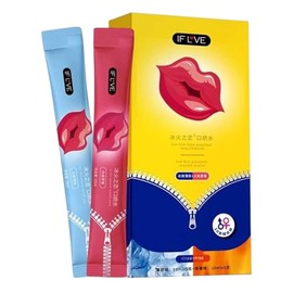 Lubricante Íntimo Saborizado, Efecto Frío y Calor, Sabor Menta y Fresa, Base Agua, 10 Sobres de 10ml