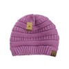 C.C Gorro de punto trenzado, grueso, suave, elástico, cálido, Lavanda