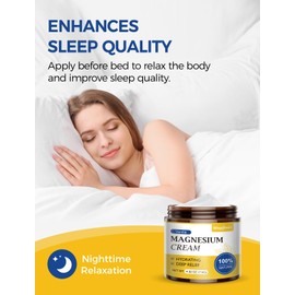Wagomars Magnesium Cream for Sleep - Natural Topical Magnesium Lotion for Pain & Leg Cramps, Muscle Relaxation, Calm - Nighttime Body Butter for Deep Hydration - Safe for Kids (Vanilla)