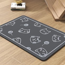 Pet Feeding Mat-Absorbent Dog Mat for Food and Water Bowl-No Stains Quick Dry Dog Water Dispenser Mat（Cats,16"x24"