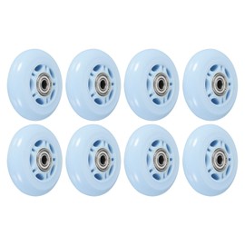 PATIKIL 70mm OD Inline Skate Wheels with Bearings, 8 Pack 82A Roller Skate Wheels Replacement Accessories for Single Row Skate Caster Board Indoor or Outdoor, Blue