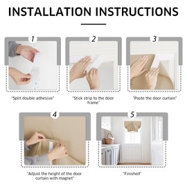 NICETOWN Magnetic Door Blackout Door Curtains Privacy French, 30 X 72 Inch Long Thermal Insulated Room Darkening Thermal Insulated Adjustable Shades Window for Bedroom, 1 Panel, Biscotti Beige