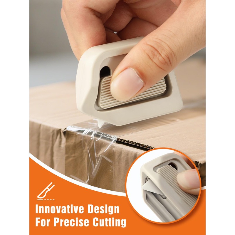 2 PACK Magnetic Box Cutter, Retractable Utility Knife with Ceramic