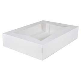 Southern Champion Tray 24433 Paperboard White Window Bakery Box, 19" Length x 14" Width x 4" Height (Case of 50)