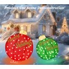 2Pcs 3FT Lighted Christmas Ornament Set - Expandable Outdoor, Indoor