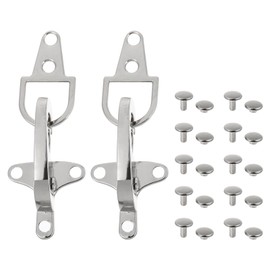 TEHAUX 2 Pairs Buckle Toggle Buttons for Coat, 5cm Metal Buckle Lobster Clasp Clip Snap Zinc Alloy Belt Buckles Buckle Clip with Screws for Coats Backpacks Belts (silver)