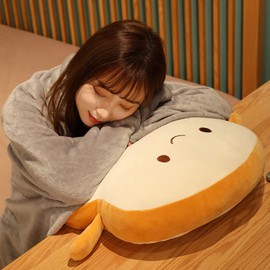 17“Toast Bread Pillow Funny Food Plush Toy Pillows Small Cute Stuffed Plush Toast Sofa Pillow for Kids Adults Gift Home Bed Room Decor (Toast Bread,Golden) …
