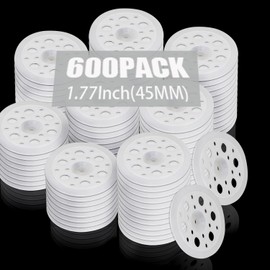 600 Pcs 45 mm White Plastic Washer, Foam Board Fasteners and Load Spreading Polypropylene Washers for Fixing and Fastening Rigid Foam Insulation Board Panels