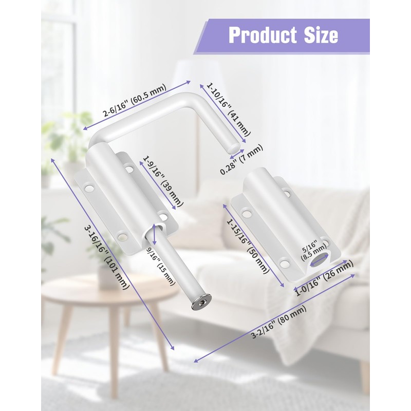 Anobeyi Multi-Angle Sliding Door Loop Lock, 90/180 Degree Aluminum Alloy