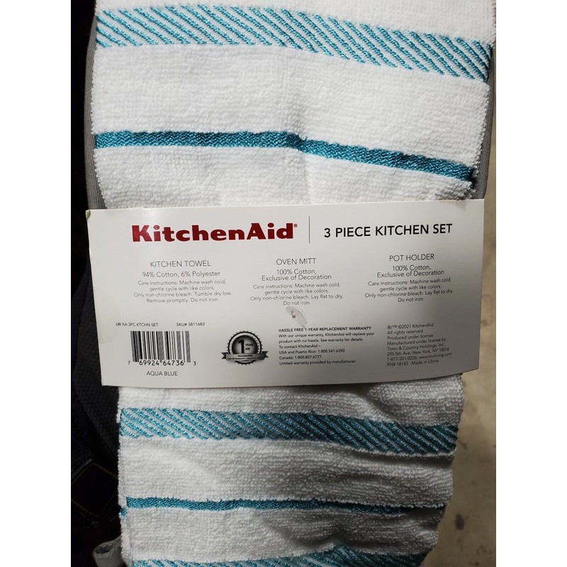 KitchenAid 3 Piece Kitchen Set - Kitchen Towel, Oven Mitt