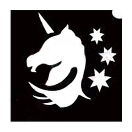 Glimmer Body Art Glitter Tattoo Stencil Unicorn Head 5/pk