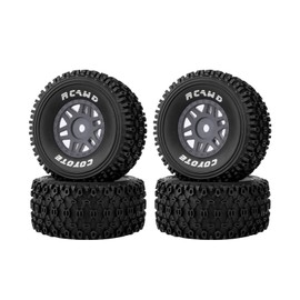 RCAWD Pre-Glued 12mm Hex Wheel and Tire Sets for 1/16 Arrma Mojave Grom ARA2104 ARA2304 ARA2304S Series Upgrades Parts Grey