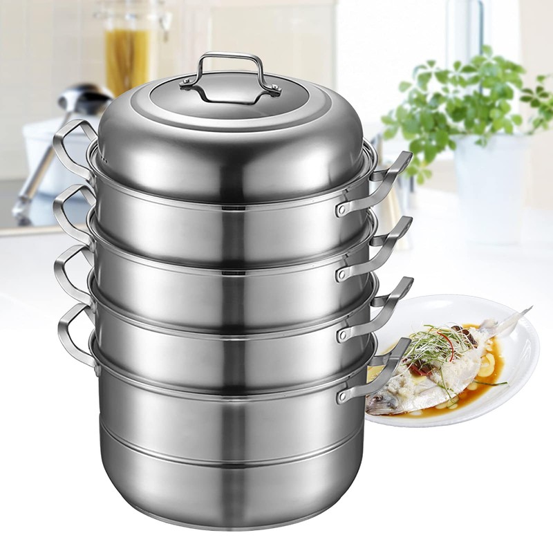 AngelcityCC 5 Tier Layer Stainless Steel Steamer Pot For Cooking