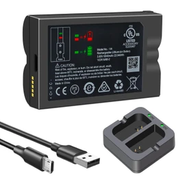 1-Pack 6040mAh V4 with Dual-Charger Station for Ring Battery, Compatible with Ring-Doorbell-Camera 2/3/4/3plus, Stick Up Camera (2nd and 3rd Gen), Upgrade Battery for Spotlight Cam and Peephole Cam