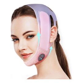 Faja Mentonera Reduce Papada Suave Silicona Correa Adelgazante Facial, Banda Facial Reutilizable Para Mujeres Hombres, Lifting Facial Correctivo Físico, Reduce Cachete Mejilla Arruga, Rosa