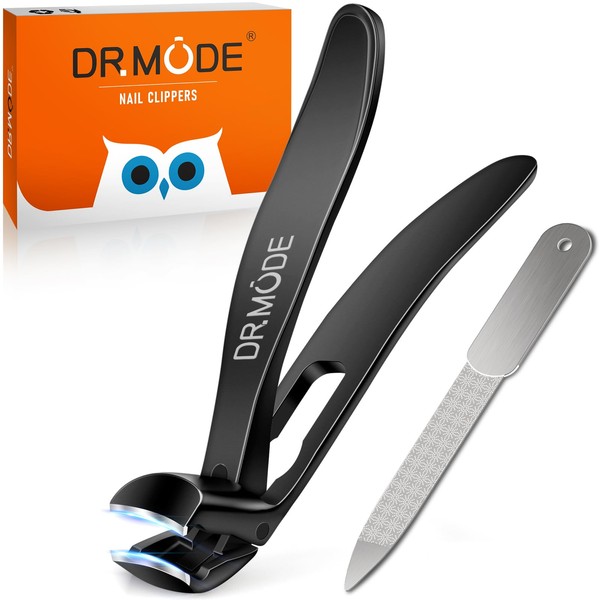Nail Clippers for Seniors Thick Nails, DRMODE Large Angled Head Ergonomic Toenail Clippers with Wide Opening, Precision Finger Mess Free Nail Clipper Heavy Duty Nail Cutter Trimmer for Men Women