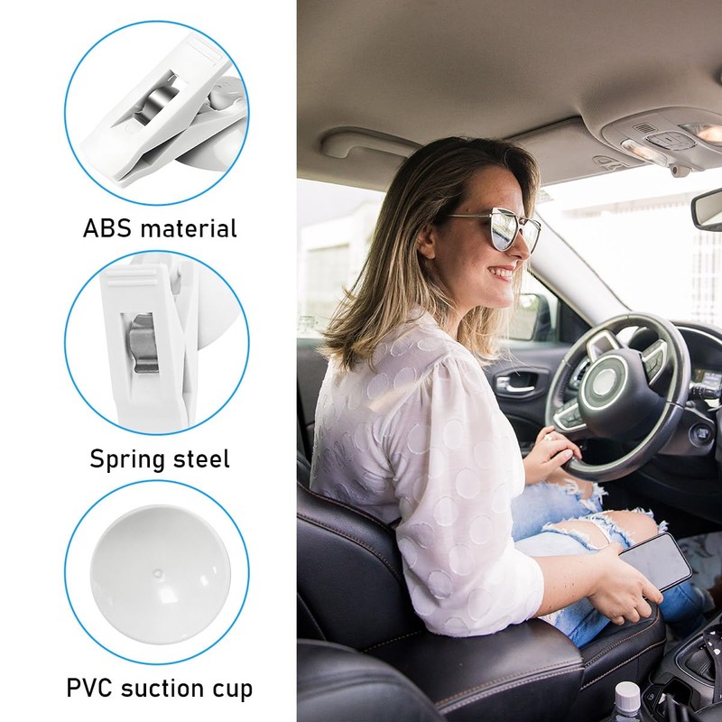 Wevdn 2 PCS Suction Cup Card Bill Clip, Sun Shade