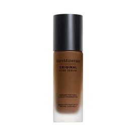 bareMinerals Original Pure Serum Radiant Natural Liquid Skincare Foundation Mineral SPF 20, Hydrating Skin Tint, Dewy Finish, Lightweight, Medium Coverage, Non-Comedogenic, Vegan