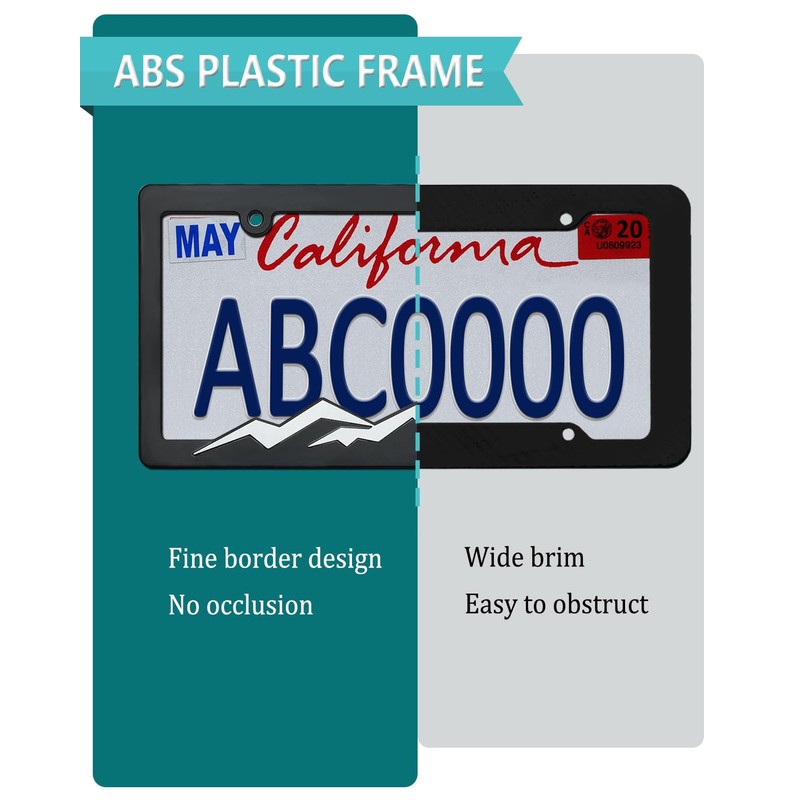 NJNYLLC Mountain License Plate Frames - Plastic Car Tag Holders