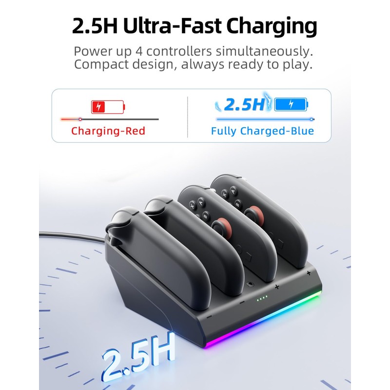 Magnetic Charging Dock for Nintend0 Switch 2 Joycon, Fast Charger