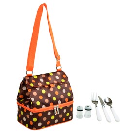 Picnic at Ascot Fashion Insulated Lunch Bag With Service For One, Julia Dot