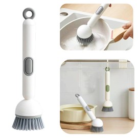 Dish Brush -6-in-1 Dish Brush with Detergent Dispenser - Adjustable Angle & Rotating Scrub Brush for Pots, Pans, Dishes & Utensils | Kitchen Cleaning Brush with Wall Mount for Sink, Stove & Cookware
