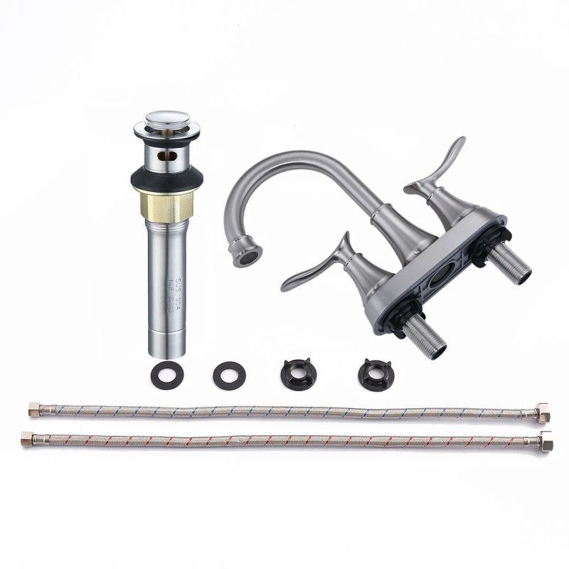 Alloy 4 Inch Hot/Cold Double Handle Deck Mounted Electroplated American