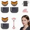 5-teiliges Gesichtsbürsten-Set mit Lymphdrainage, trockene Bürste mit Naturborsten, Roller und