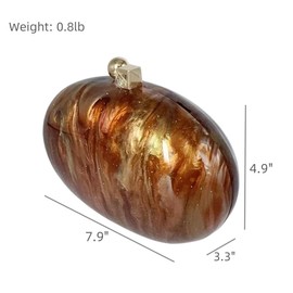 GSYPS Acrylic Evening Clutch Bag for Women Shell Shape Shoulder Crossbody Bag Glitter Marble Purse Handbag Coffee