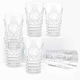 Le Cadeaux Acrylic Jewel Glassware collection Set of 6, Large Tumblers
