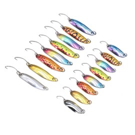 KAJIKI Pure Copper Spoons, 16 Pieces Set, 0.1 oz (2.5 g/3.5 g), Trout, Mountain Stream Fishing, Tube Fishing, Lure, Rainbow Trout, Area Trout, Yamame, Ivana, Himemasu (16 Colors), Highly Versatile, 16