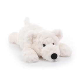 Apricot Lamb Sleeping Polar Bear Plushies Stuffed Animals for Kids, Soft Cute Plush Toys for Baby Girl and Boy, Fluffy White 13.5 Inches