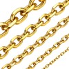 Rolo Link Chain Necklace Men 18K Gold Plated 7mm 18inch