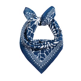 STARWHISPER Multicolored 22''x22'' Cotton Bandana for Women and Men Multi-purpose Headband Hair Scarf Protective Coverage (S5-Navy)