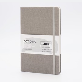 Hopesky Bullet Dotted Journal, A5 Dotted Notebook, 160 Pages, Leather Soft Cover, Elastic Closure, Ribbon Bookmark, 100 GSM Paper, Inner Pocket, 5.0" x 8.2"(Gray)
