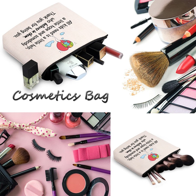 WCGXKO Autism Awareness Gift Thank You Gift Makeup Bag for