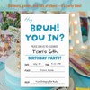 WENFLY Hey Bruh You In Birthday Party Invitations, Minimalist Blue-Style