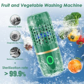 Cudinham Limpiador purificador de frutas y verduras en forma de cápsula, desinfección, tecnología de purificación de iones OH para limpiar frijoles, arroz, carne, mariscos, verde