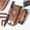 TOURBON Men Leather EDC Organizer Sheath Handmade Tactical Multitool Pouch
