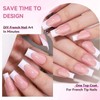 False Nails Set - 120PCS Long Square French Tip False