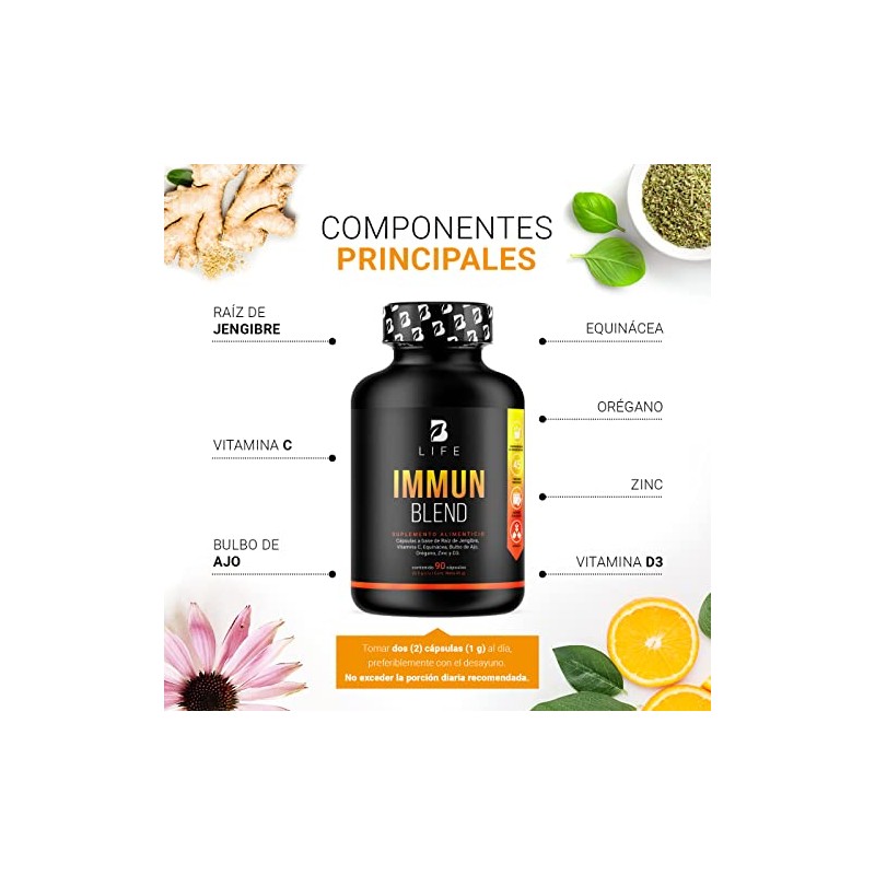 B Life Fórmula con Vitamina C, Zinc, Equinácea y Ajo