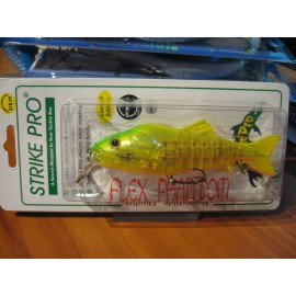 StrikePro 5 1/8" Jointed Flex Phantom 1.25 Oz Fishing Lure Limetreuse Fire Shad