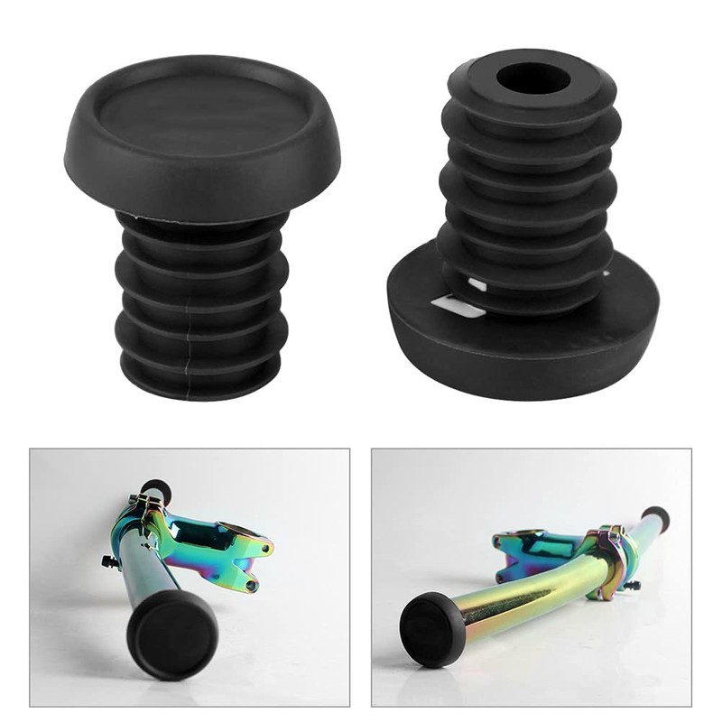 JINDI Bicycle Handlebar End Plugs Rubber 1 Pair Elastic Universal