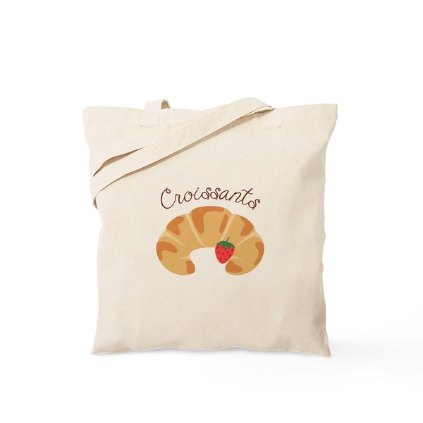 CafePress Croissants Tote Bag Reusable Natural Beige Canvas Shopping Bag