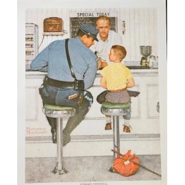 Print  - NORMAN ROCKWELL "THE RUNAWAY"  Post Cover Sept 20, 1958 8"x10"